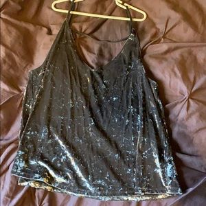 Crushed velvet silver top